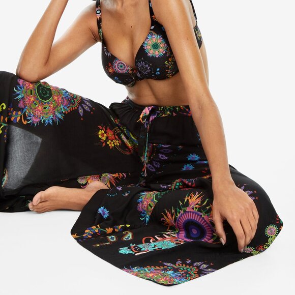 Desigual Palazzo Kasidy Psychedelic Split Leg Trouser - Picture 3 of 16